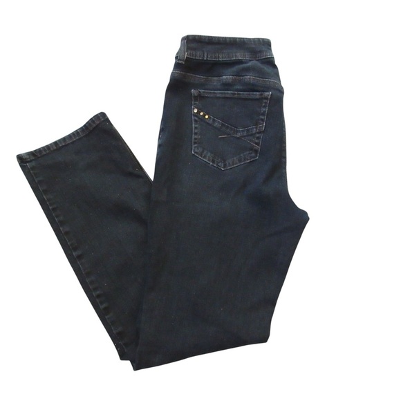 Chicos So Slimming Jeans Size 2 / 12 Dark Wash Straight Leg Mid Rise Classic - Picture 2 of 10